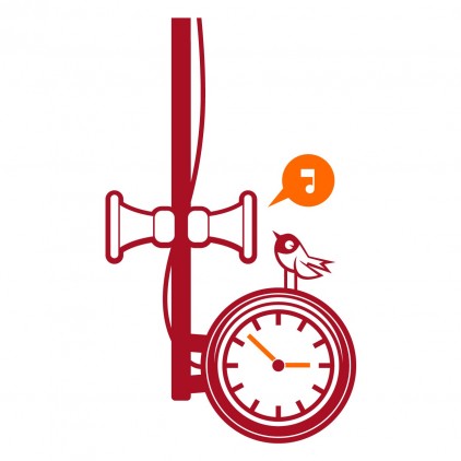 vinilos infantiles estación tren reloj