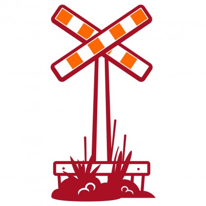 crossing sign train station kids wall decals