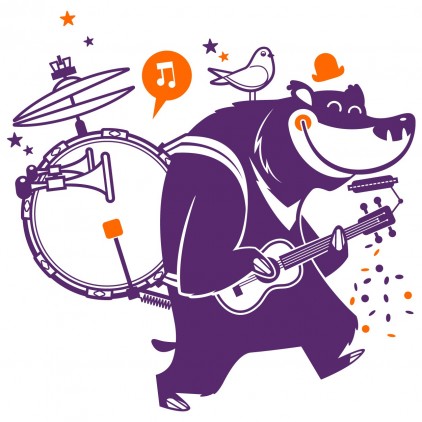 stickers enfant animaux cirque ours orchestre