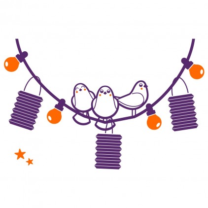 doves and lanterns circus animals kids wall decals