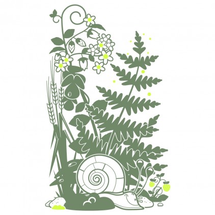 stickers enfant insectes nature jardin escargot fougère