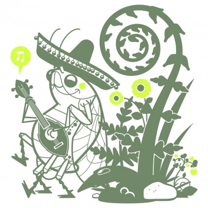 stickers enfant insectes nature jardin cigale