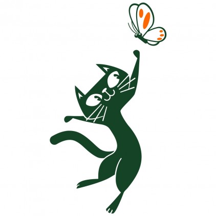 vinilos infantiles naturaleza animales campo gato mariposa