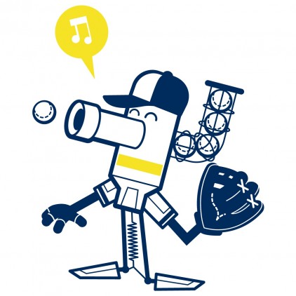 pitching sport robot kids wall decals for boy room