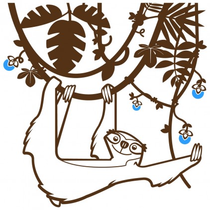 vinilos infantiles cama jungla selva tropical perezoso