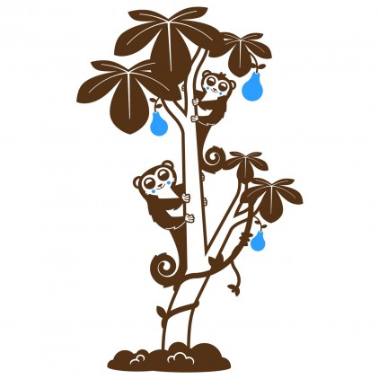 stickers enfant jungle forêt tropicale lémuriens