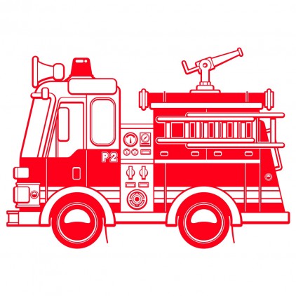 sticker enfant transport vehicule camion pompier xxl