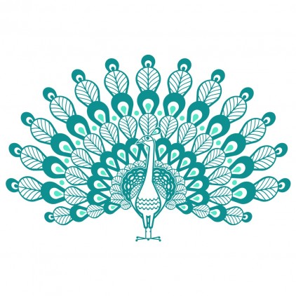 xxl peacock farm animal kids wall decal