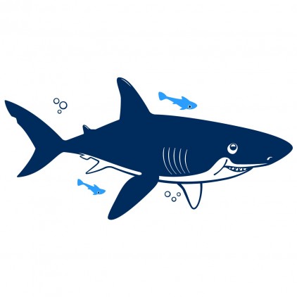 sticker enfant fonds marins requin XXL