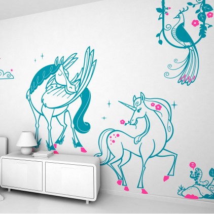 fairy world theme kids wall decals pack
