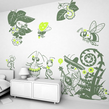 kit stickers enfant nature jardin fleurs