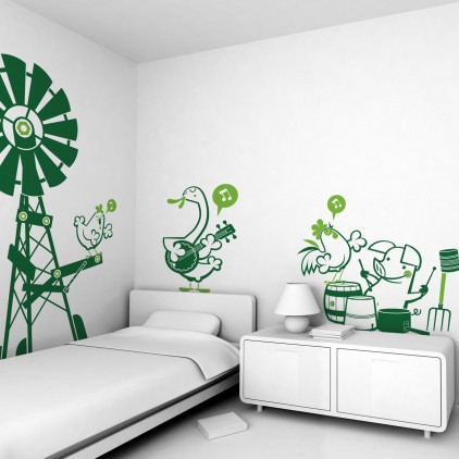 kit vinilos infantiles animales granja