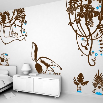 rain forest jungle theme kids wall decals pack