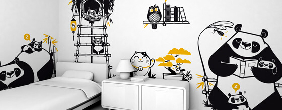 panda kids wall decals